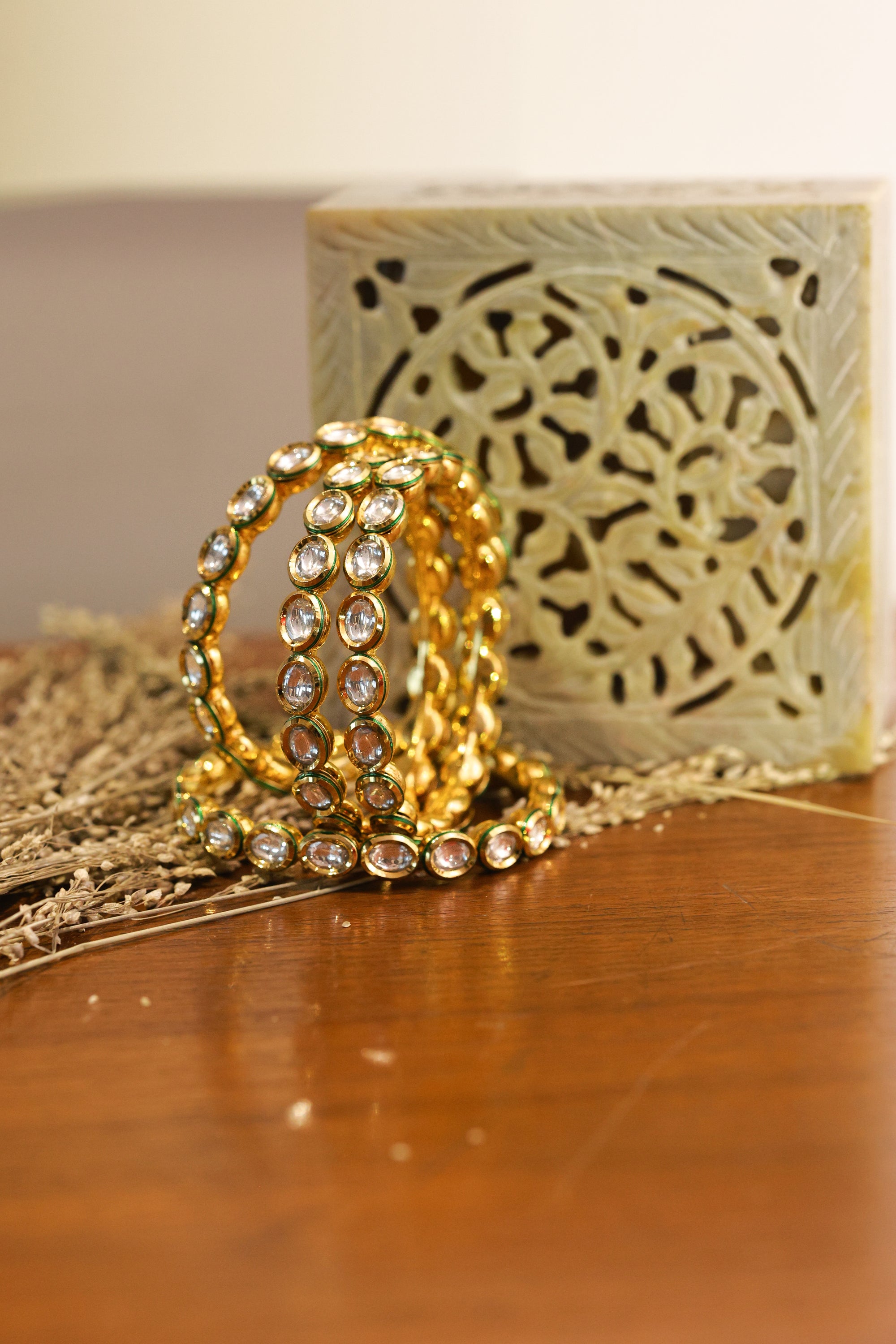 MIA KUNDAN BANGLES (PAIR) - LittleJuels