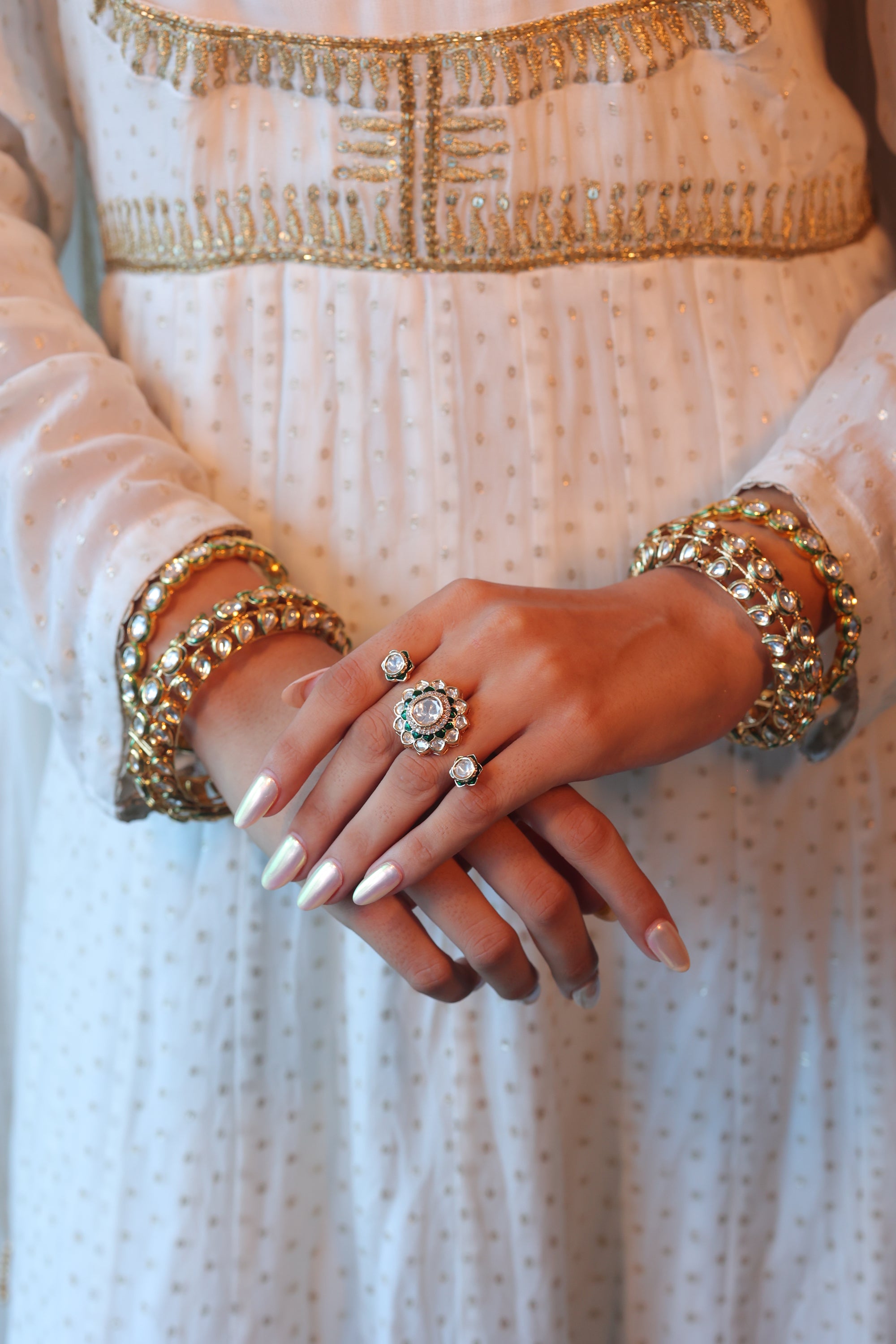 ALAYA DUAL MOISSANITE RING