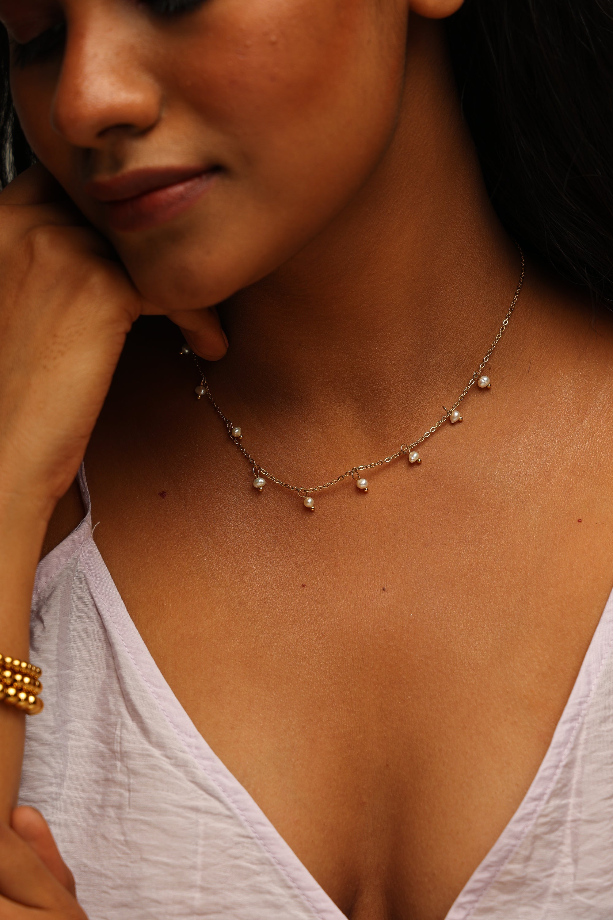 ODETTE PEARL DROP NECKLACE - LittleJuels