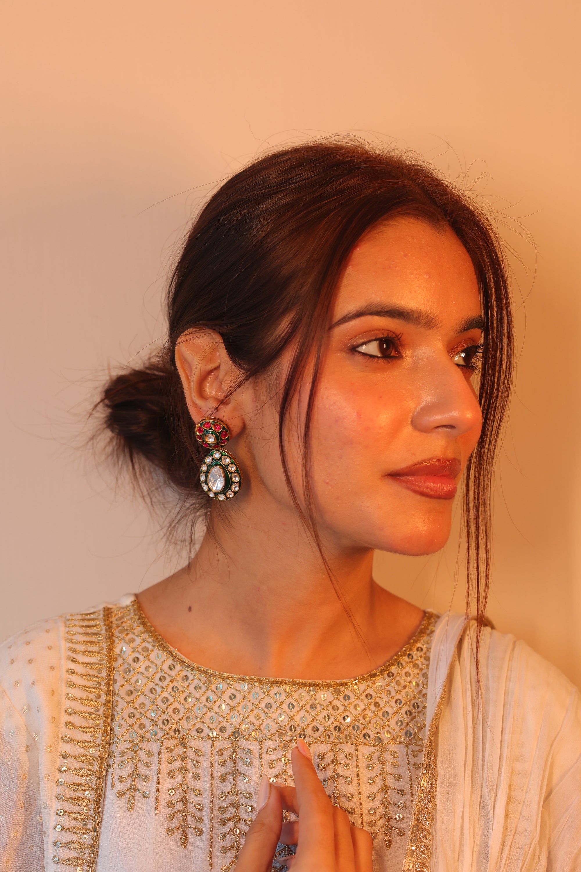 Fareen Meenakari Drop Earrings