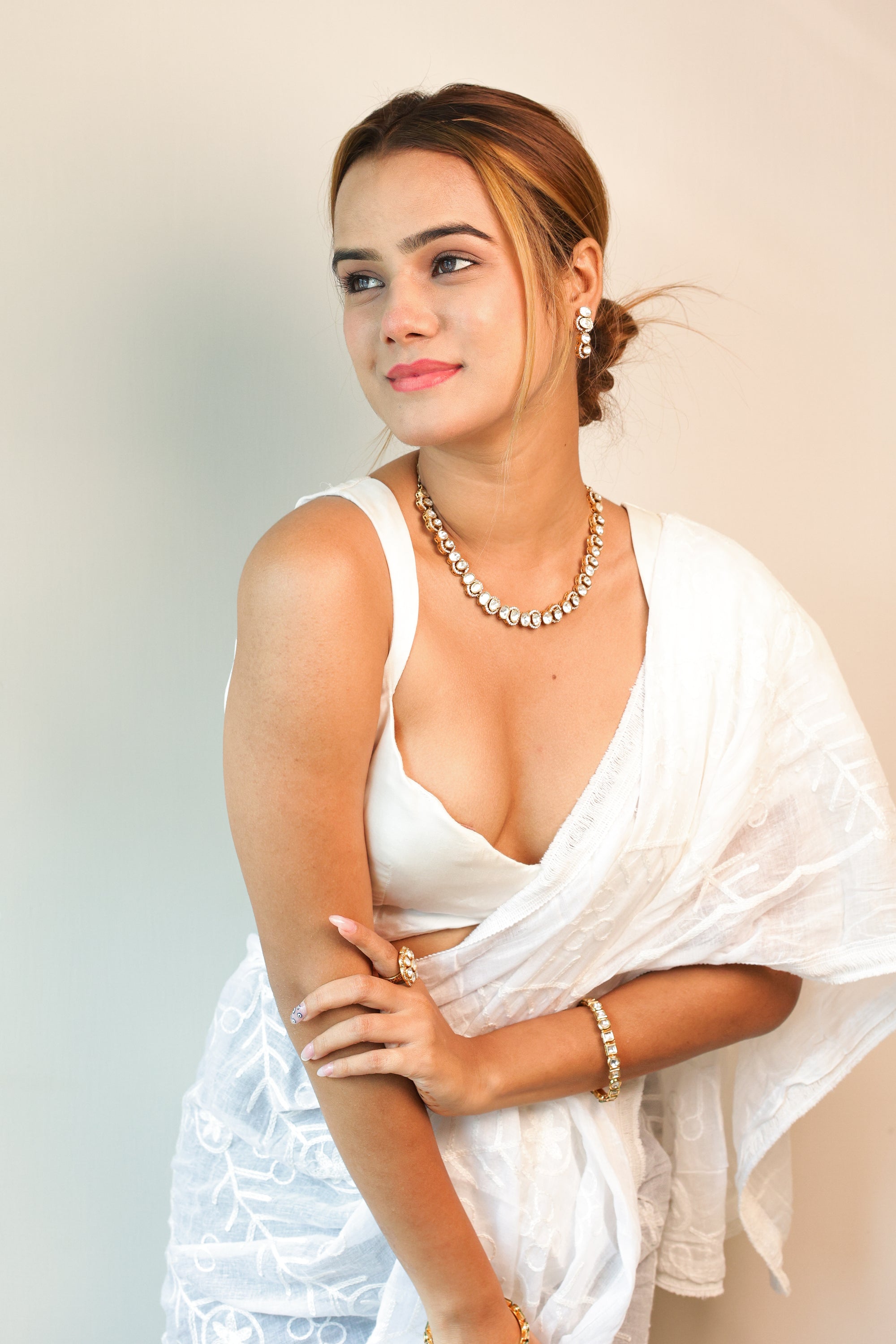 AADRI PACHI KUNDAN NECKLACE SET - LittleJuels