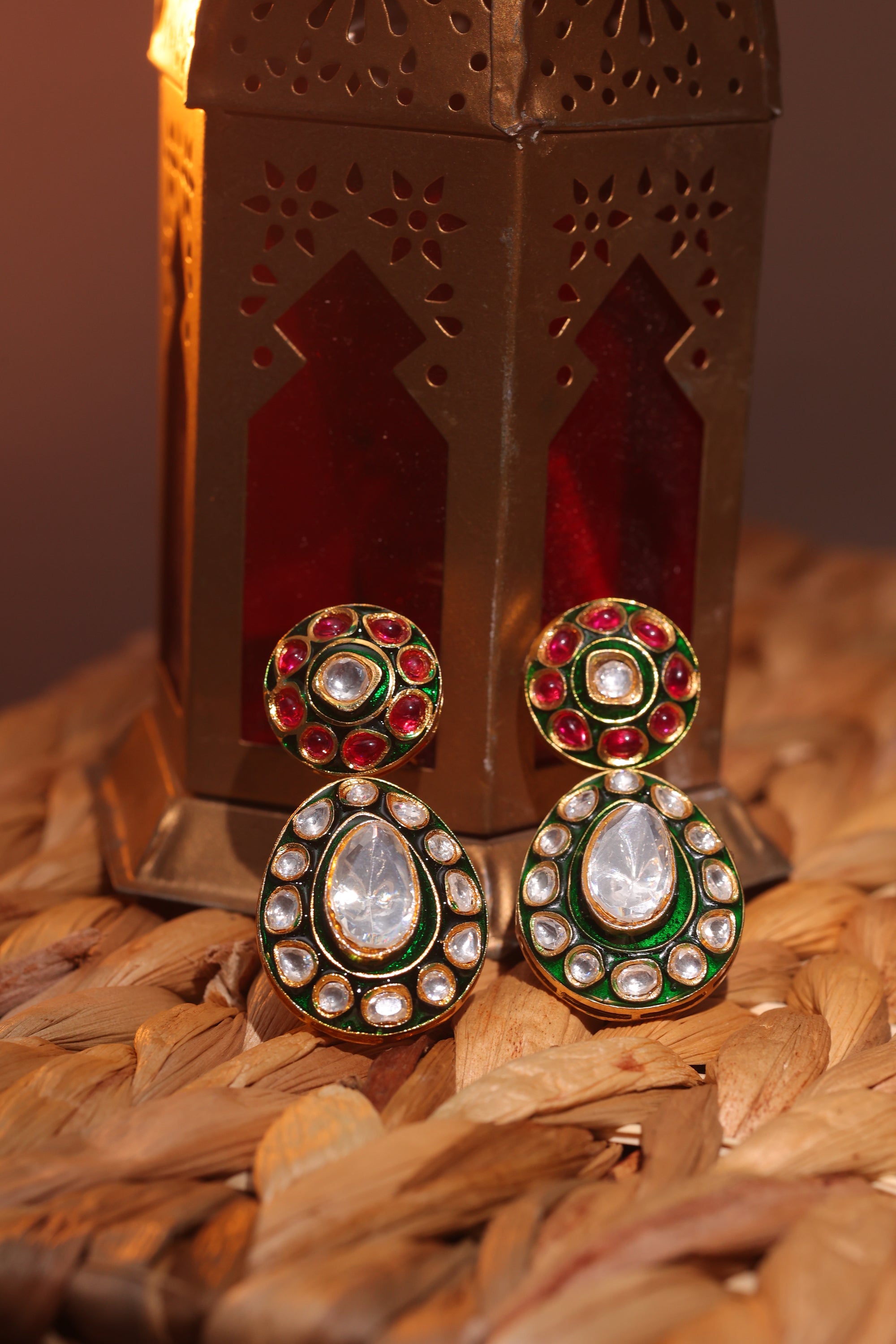 Fareen Meenakari Drop Earrings