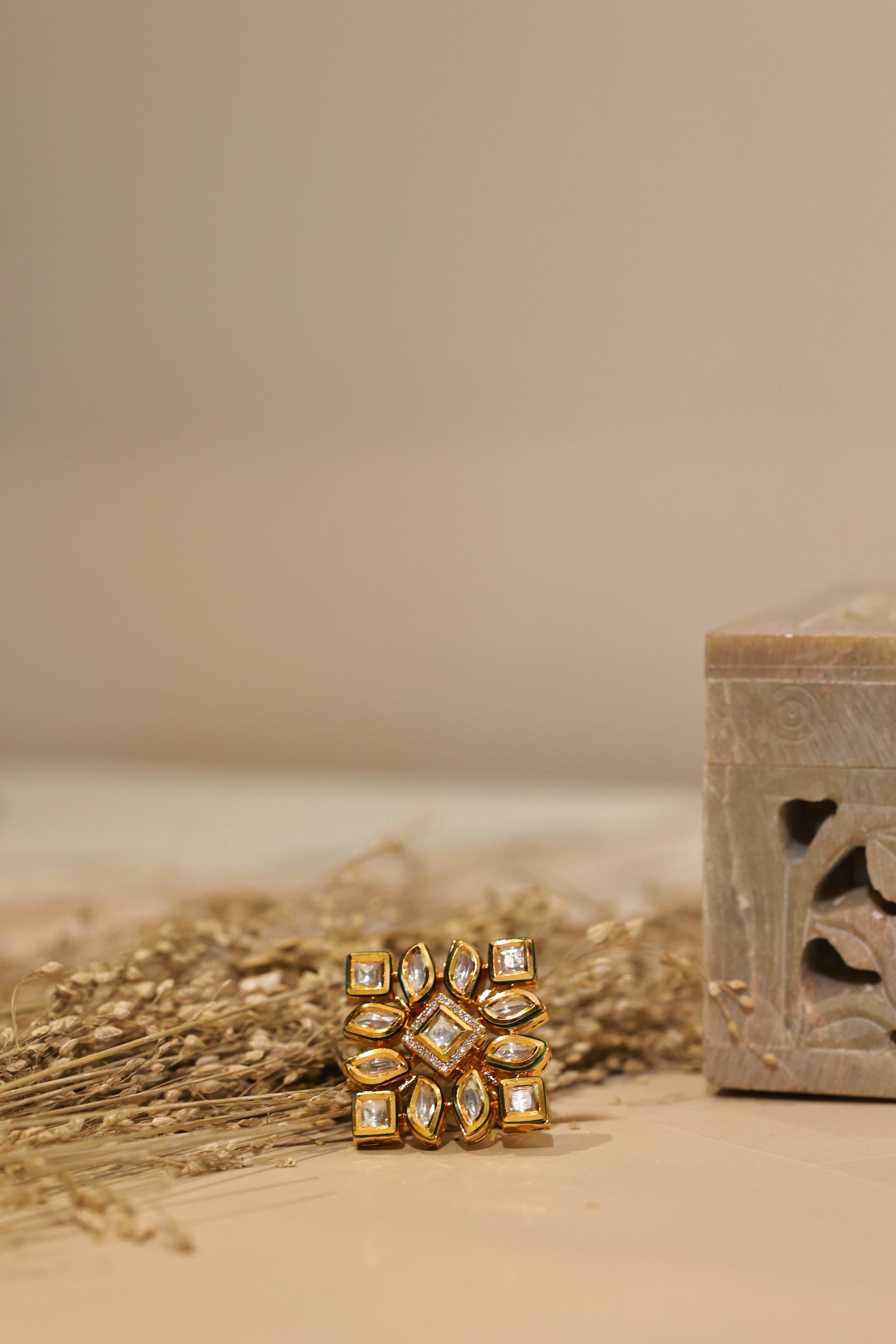 ROSANA KUNDAN POLKI RING - LittleJuels