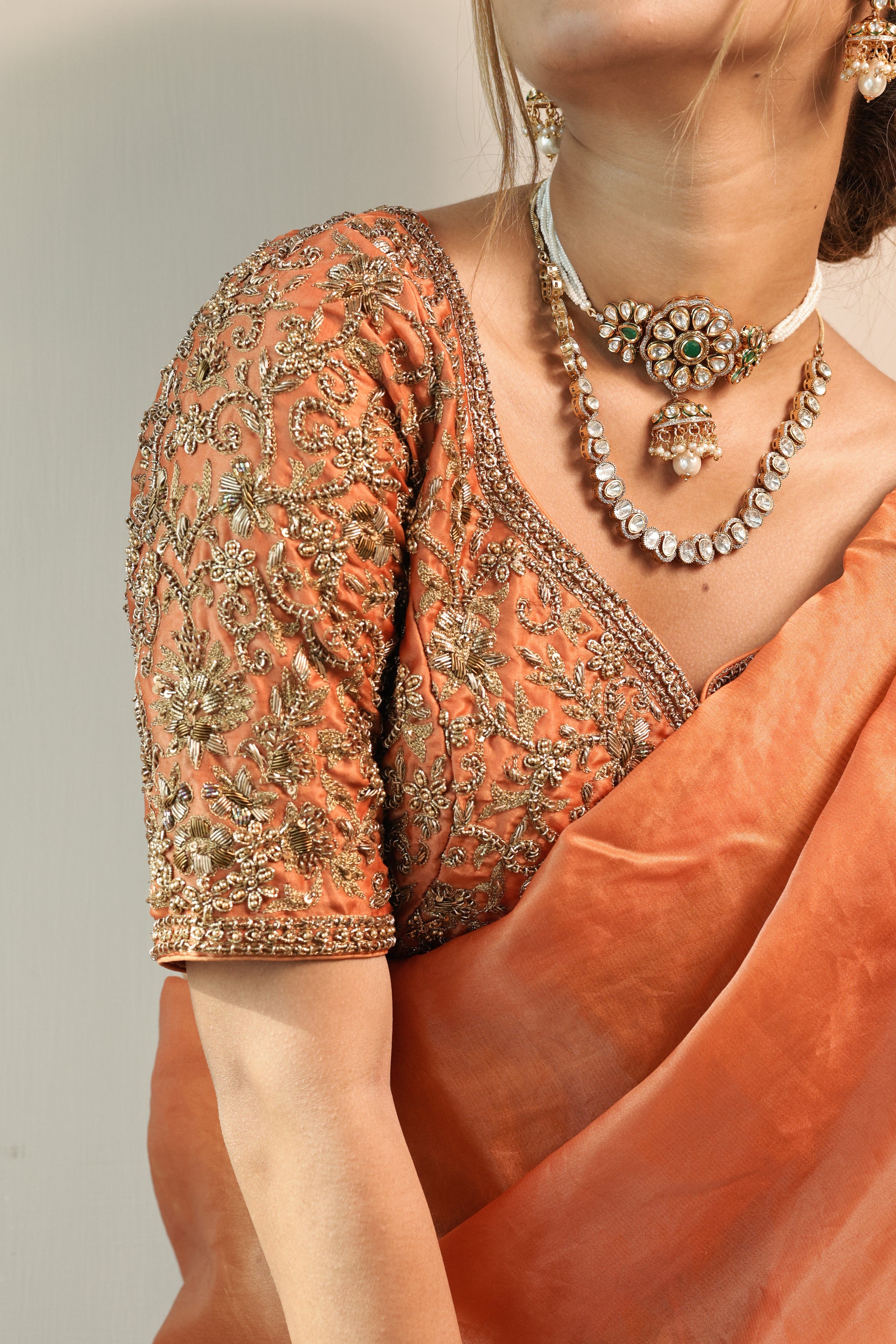 HAZEL POLKI CHOKER NECKLACE SET - LittleJuels