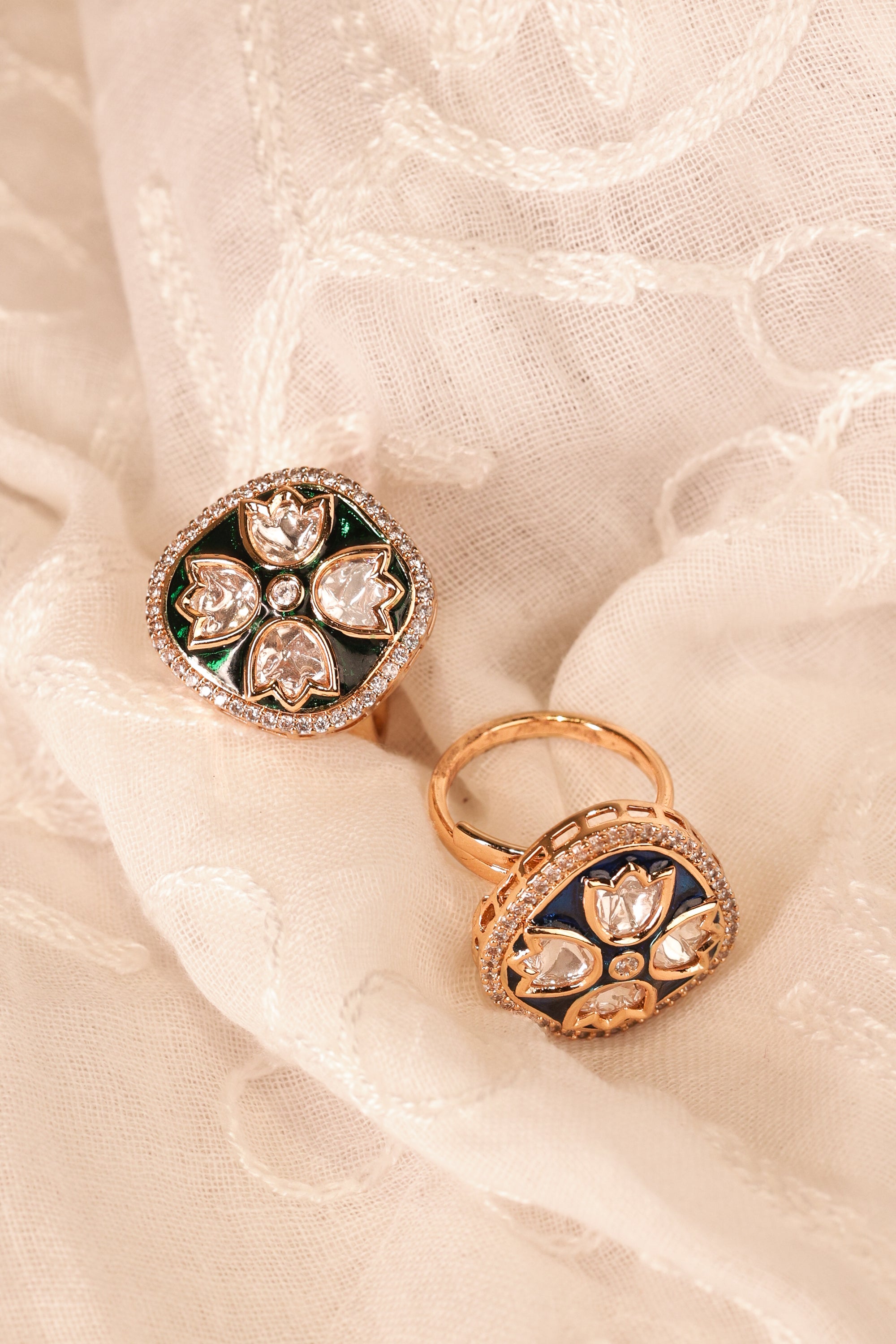 MEENAKARI RING GREEN - LittleJuels