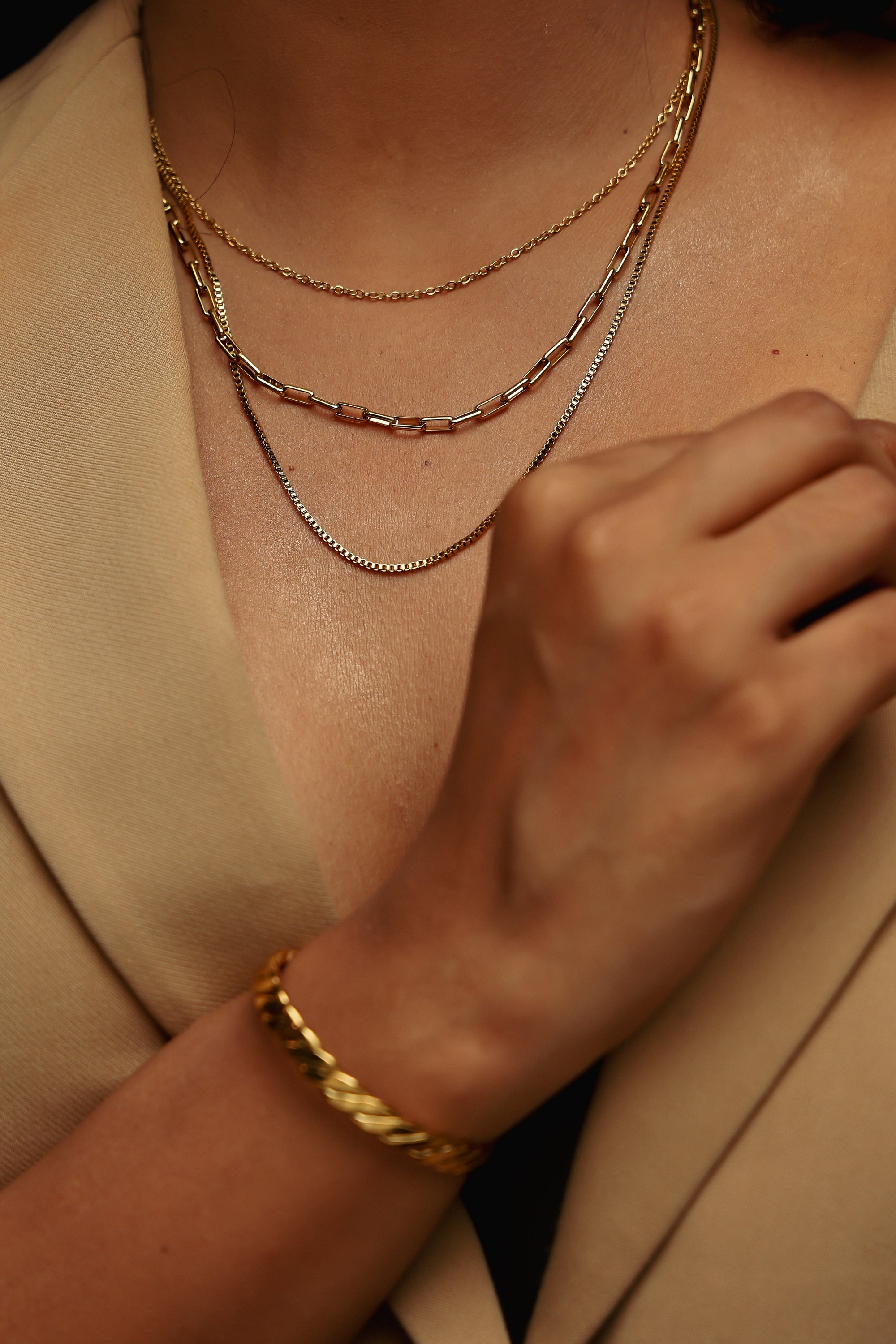 MELINA THREE LAYER NECKLACE - LittleJuels