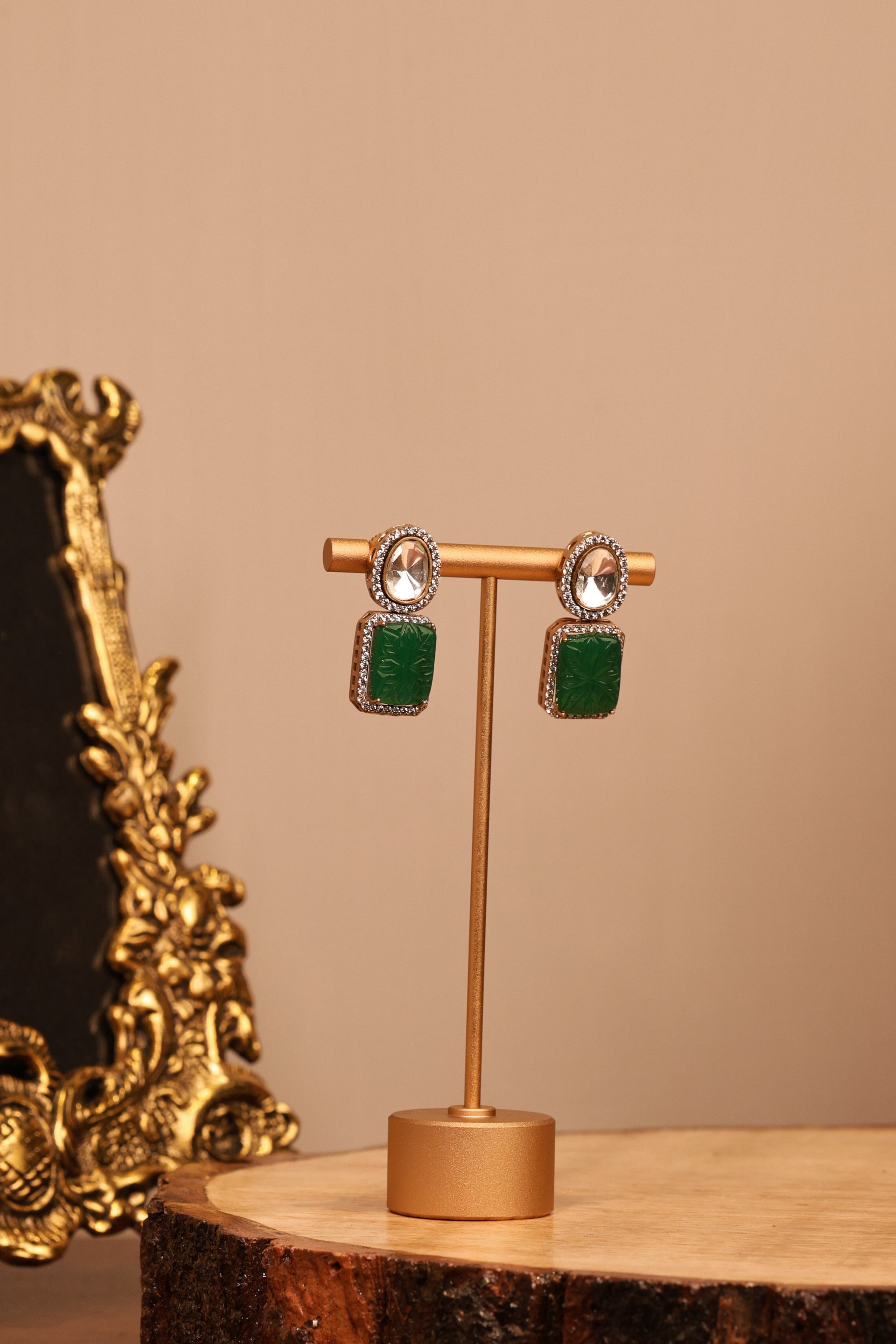 NURVI MOSSANITE DOUBLET STONE NECKLACE SET - LittleJuels