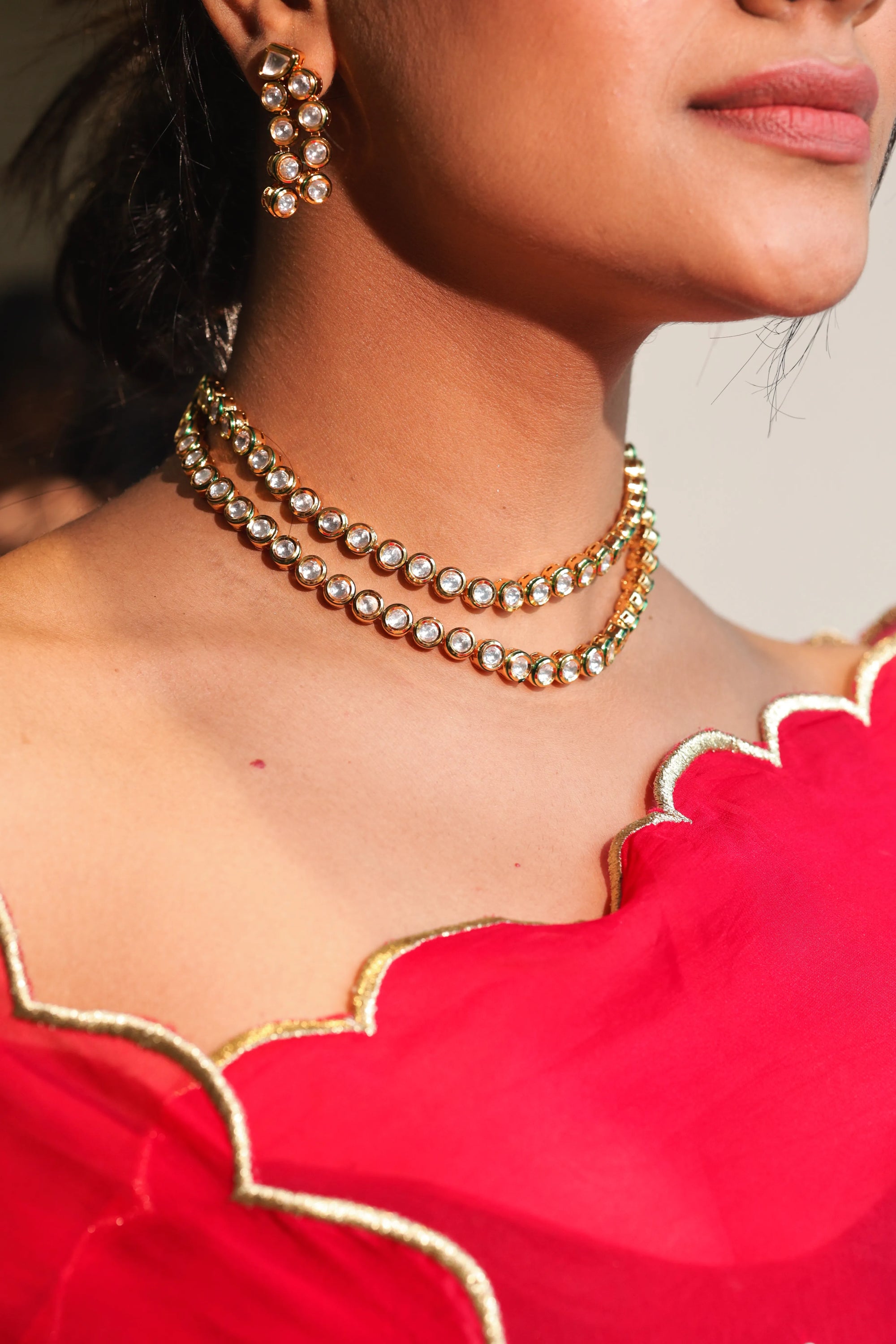 VANYA KUNDAN NECKLACE SET - LittleJuels