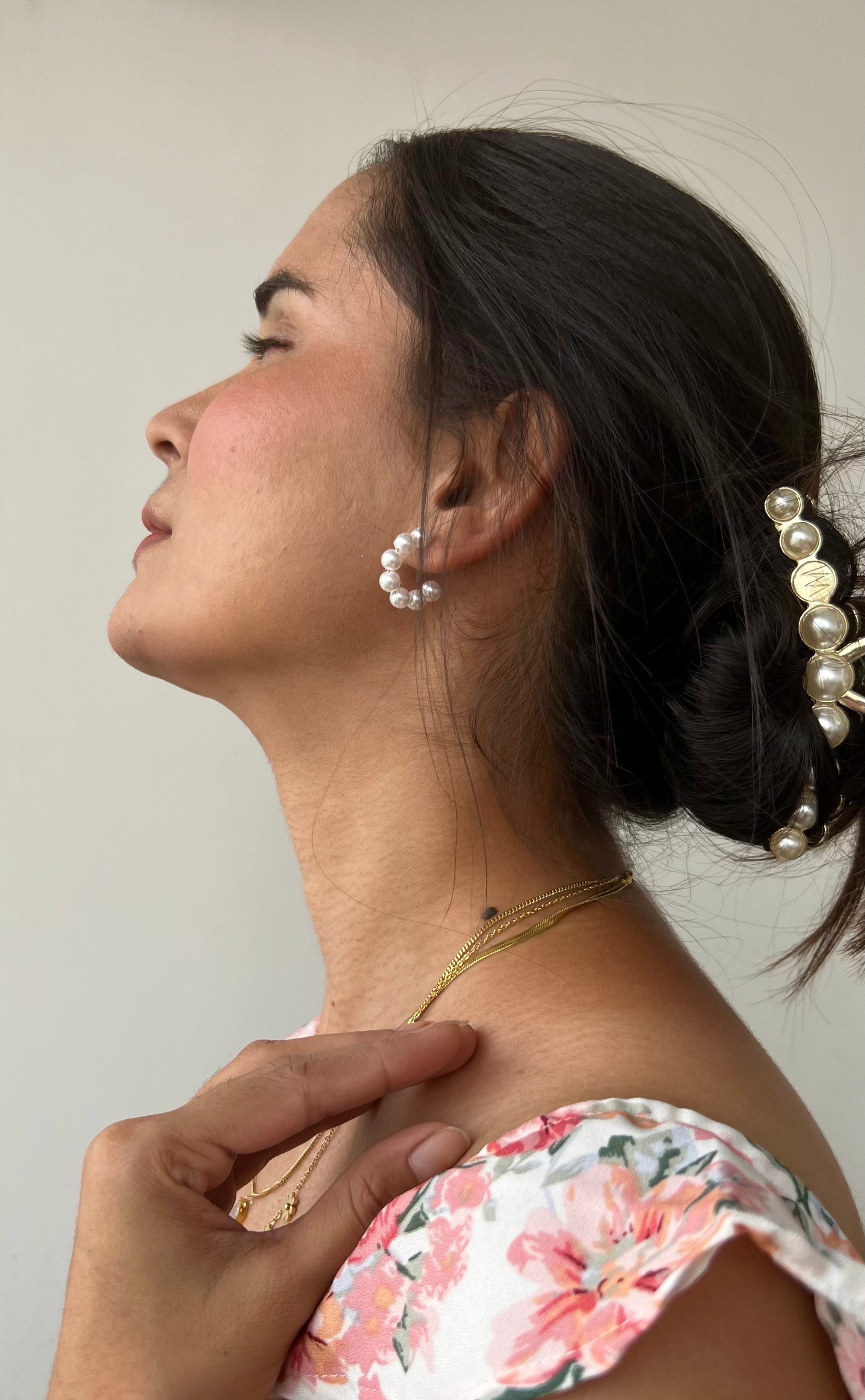 Fiona Pearl hoops - LittleJuels